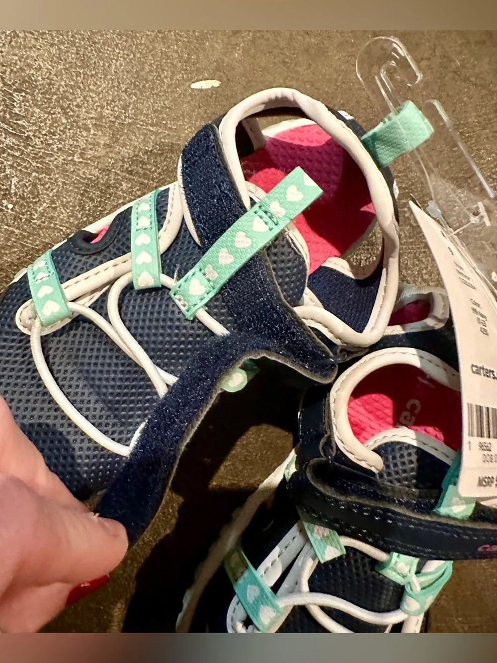 Carter's Navy Sneakers with Mint Accents for Kids